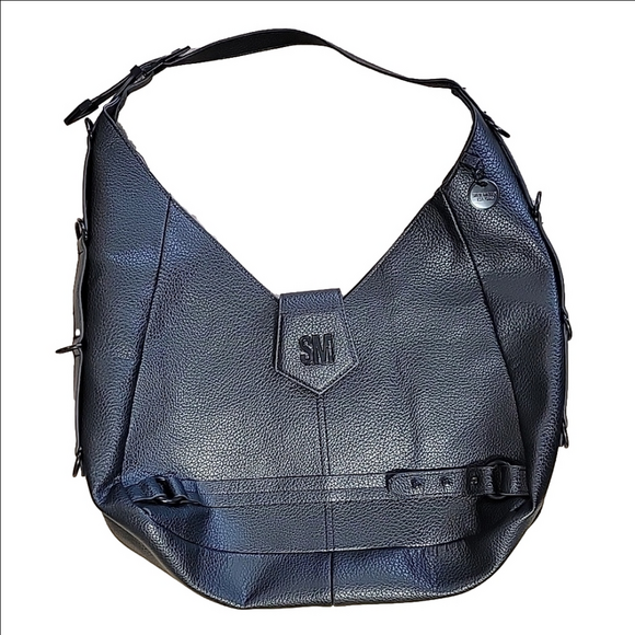 Steve Madden Handbags - Steve Madden Black Vegan Pebble Leather Bstewie Hobo Bag EUC